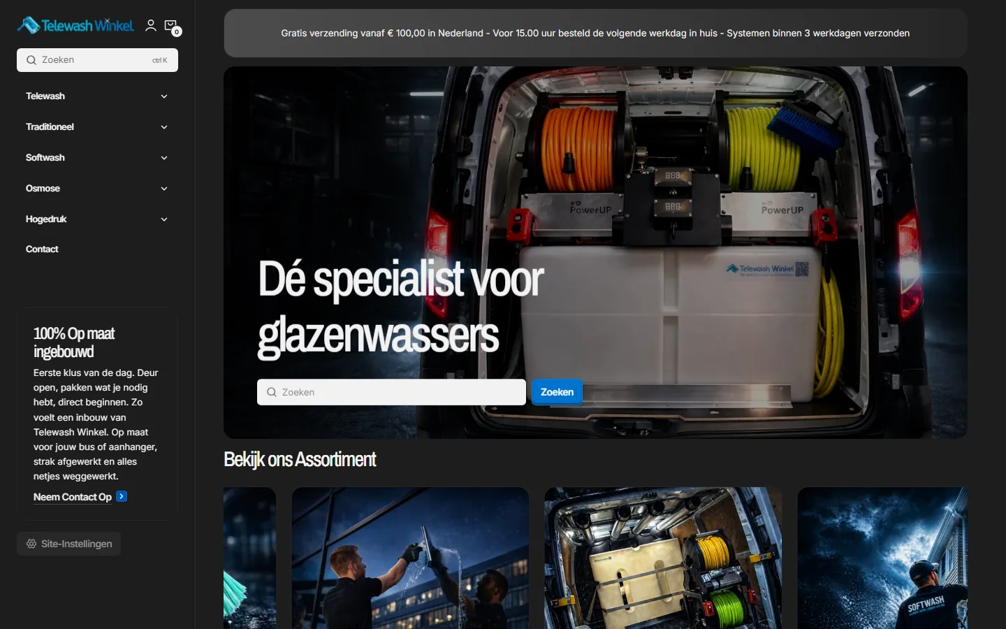 Telewash Winkel: Home nu